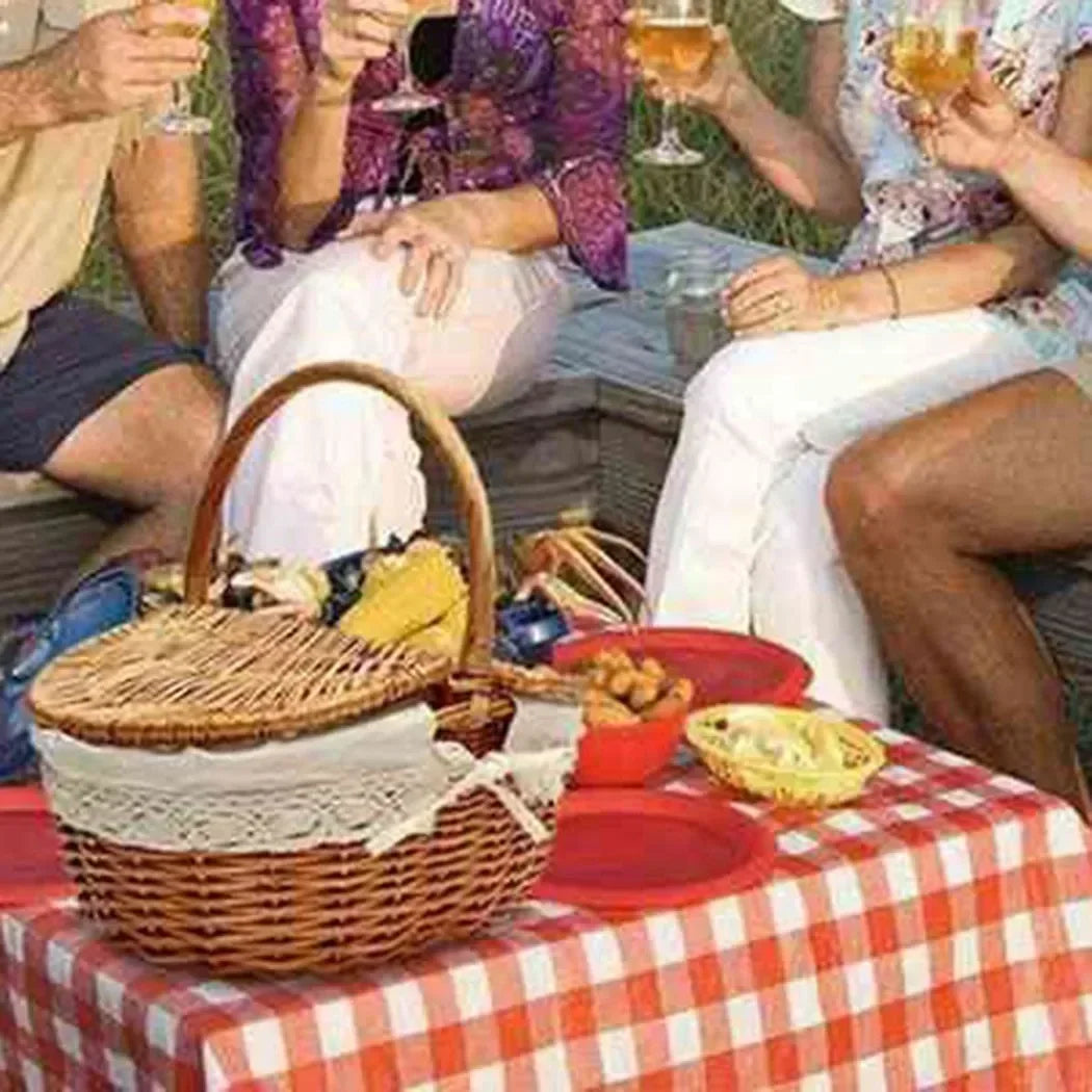 panier en osier style campagnard pour pique-nique et rangement - vue 4 sur 7