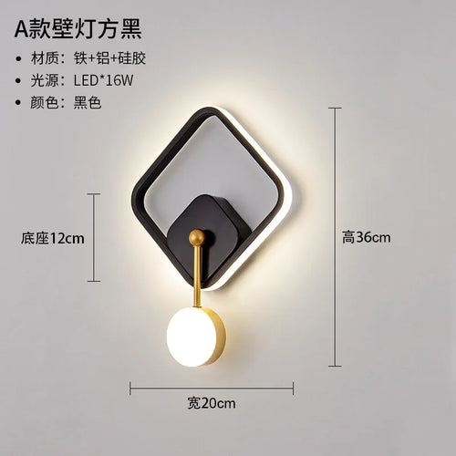 Nordic minimalist LED wall light with circular globe - vue 13 sur 13