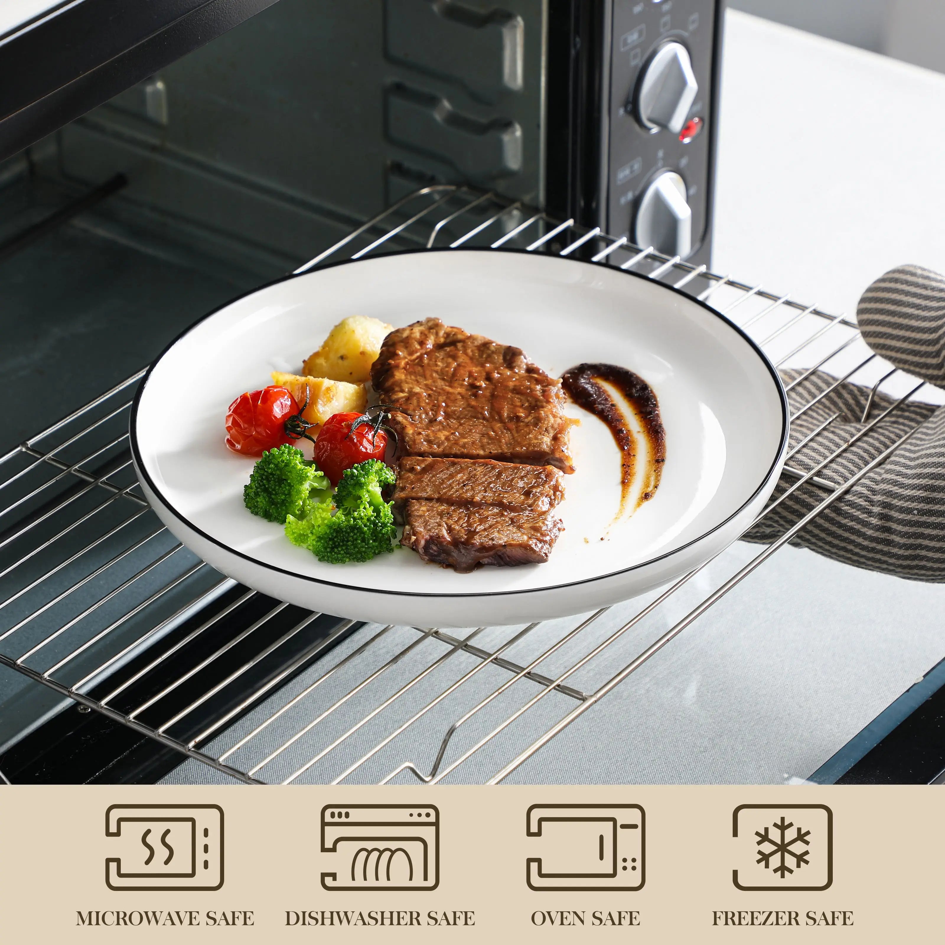 Service table ceramique design bord fin 12 personnes - vue 5 sur 7