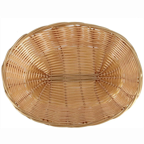 8/20Pcs Wicker Bread Baskets, Handwoven Oval Plastic Basket, Tabletop Fruit Vegetables Food Serving Basket for Home, Kitchen - vue 4 sur 6