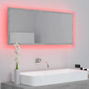 LED bathroom gray concrete 100x37cm acrylic, modern Dressing room furniture girl bedroom bedside cabinet storage vanity wardrobe