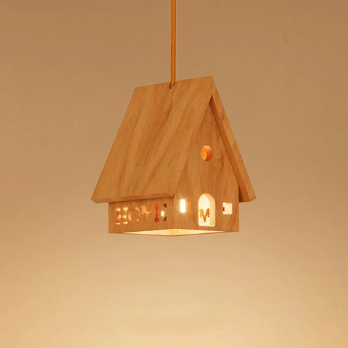 Solid wood minimalistic LED chandelier for children's room - vue 2 sur 6