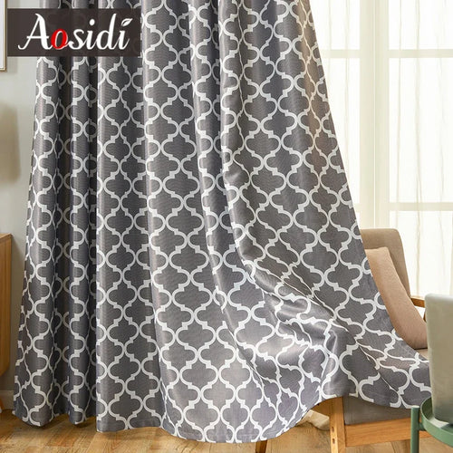 Rideau occultant moderne motifs infinis pour salon chambre - vue 3 sur 11