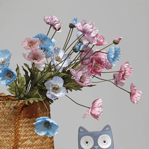 fleur artificielle coquelicot pour décoration de fête et jardin - vue 3 sur 18