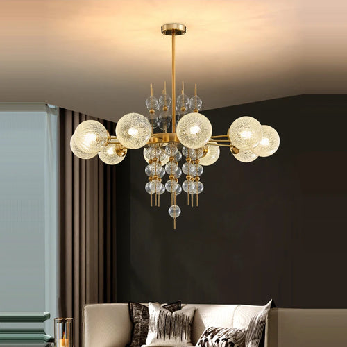 lustre classique à bulles en chrome doré tendance 2024 pour éclairage moderne - vue 5 sur 9