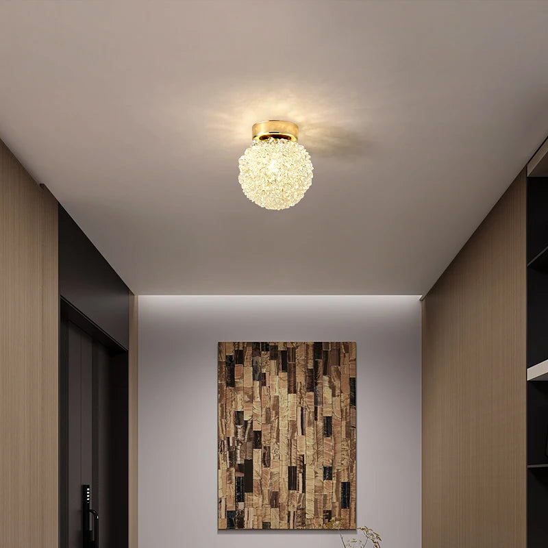 lampe suspendue moderne en cristal avec cordon réglable - vue 7 sur 12