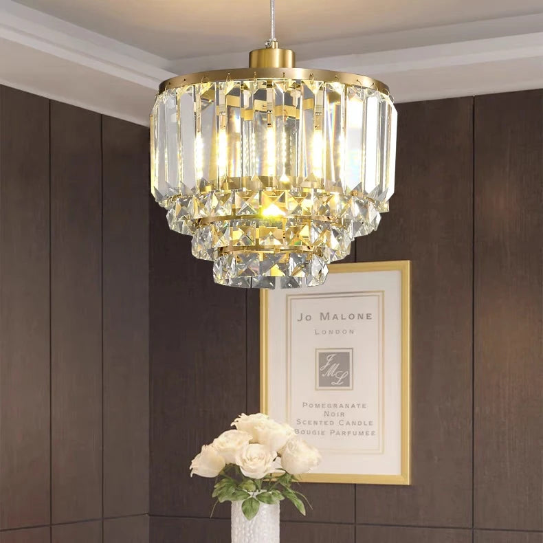 lustre en cristal de cuivre design pour décoration moderne - vue 3 sur 7