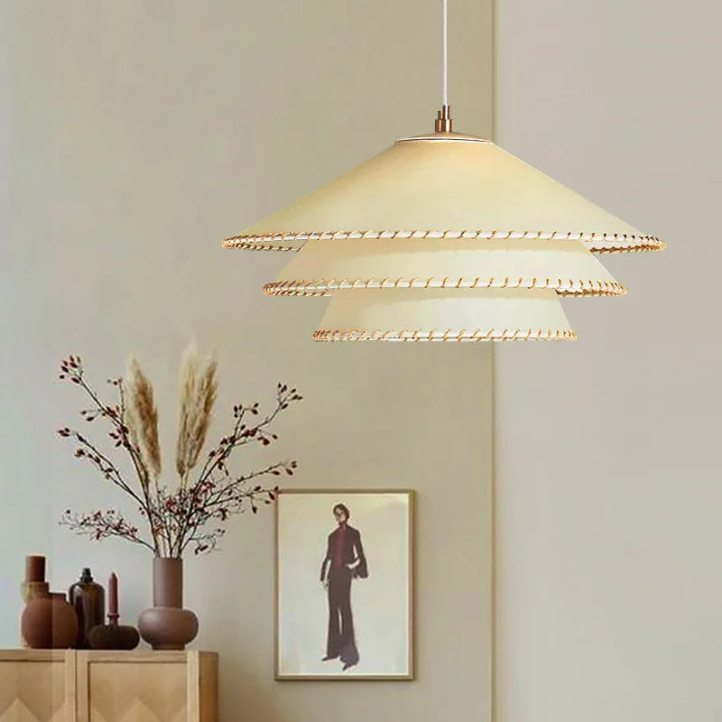 lustre en tissu nordique pour décoration intérieure élégante - vue 4 sur 9