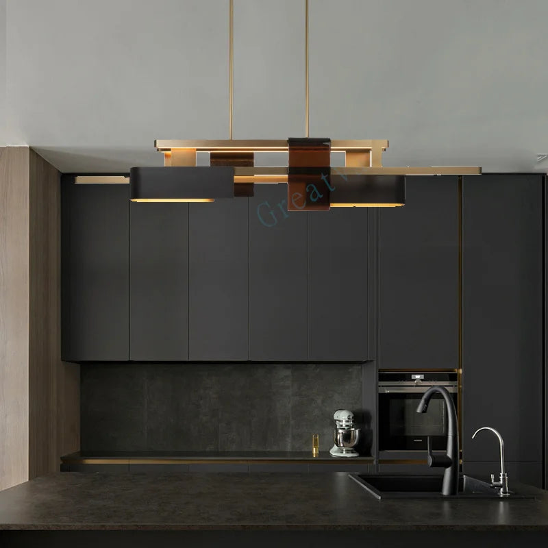 lustre nordique post-moderne 	 en acier inoxydable led personnalisé - vue 3 sur 6