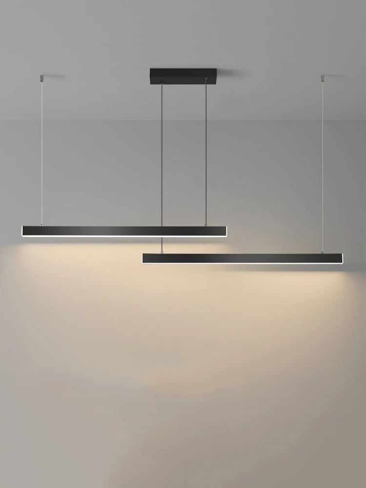 lustre moderne simple avec bande linéaire led pour restaurant - vue 7 sur 16