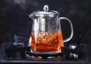 Théière verre résistant avec infuseur inox transparente élégante