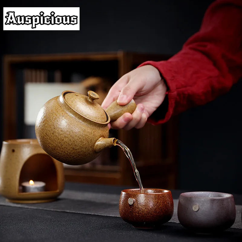 Theiere japonaise artisanale ceramique poignee laterale 150ml infuseur - vue 7 sur 7