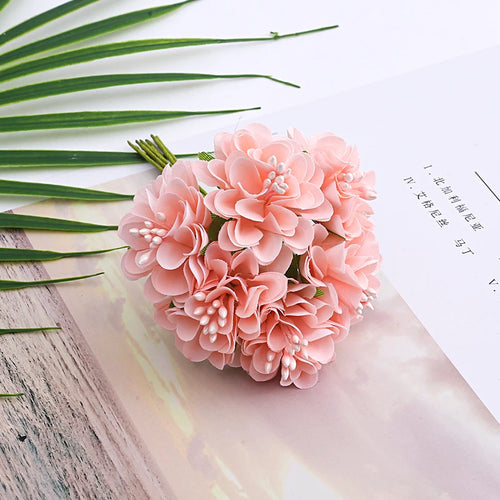 bouquet de mini fleurs d'hortensia artificielles pour décoration et bricolage - vue 16 sur 15