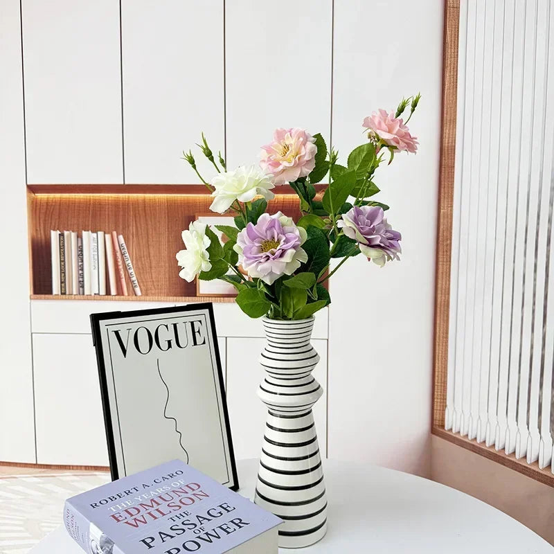 fleurs artificielles deux têtes roses décoration élégante pour intérieur - vue 4 sur 10