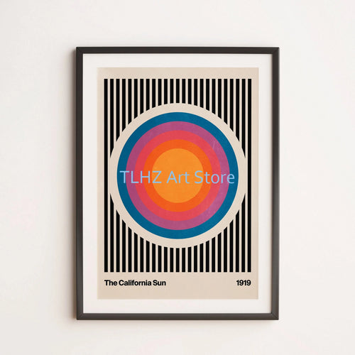 Retro funny colourful flower posters for artistic decoration