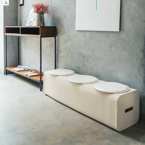 Creative and Environmentally Friendly Folding Retractable Low Stool, Fashionable Bench, Home and Restaurant, Paper Folding Chair - vue 3 sur 22