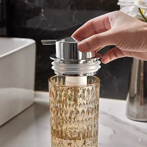 bouteille de savon en verre pour salle de bain élégante et pratique - vue 5 sur 24