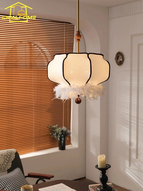 suspension minimaliste en plumes design français lampe décorative