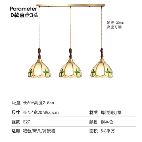 lustre rétro en cuivre et verre pour intérieur élégant - vue 14 sur 14