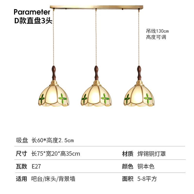lustre rétro en cuivre et verre pour intérieur élégant - vue 14 sur 14