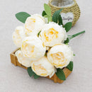 7 Heads Artificial Peony Bouquets Wedding Flowers Arrangement,Blue Red White Silk Peonies Flower Home Office Table Decoration