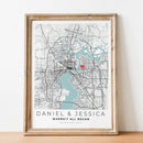 carte de ville personnalisée pour un cadeau romantique unique