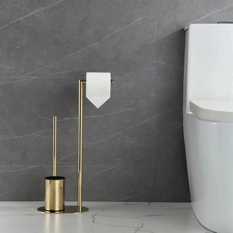 brosse de toilette en acier inoxydable avec support amovible