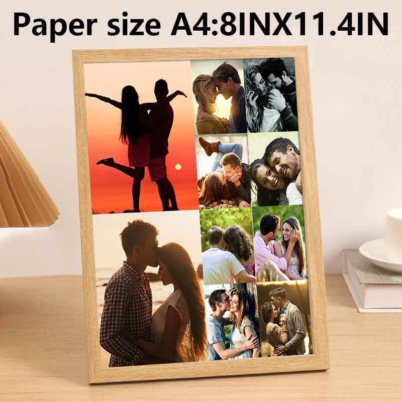 Personalized wooden photo frames, custom photo frame ornaments, simple holiday gifts indoors, commemorate precious memories - vue 11 sur 12