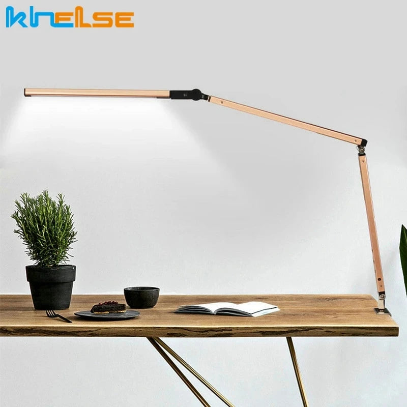 lampe de bureau moderne à bras long avec variateur et économie d'énergie - vue 3 sur 15