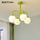lustre moderne botimi avec 8 abat-jour en verre nordiques