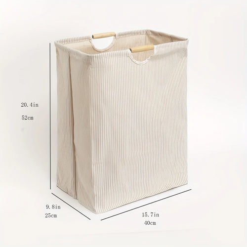 1pc Large Dual-handle Laundry Hamper, Dirty Clothes Hamper For Bedroom, Bathroom, Waterproof, Freestanding, Tall Laundry Basket - vue 7 sur 7