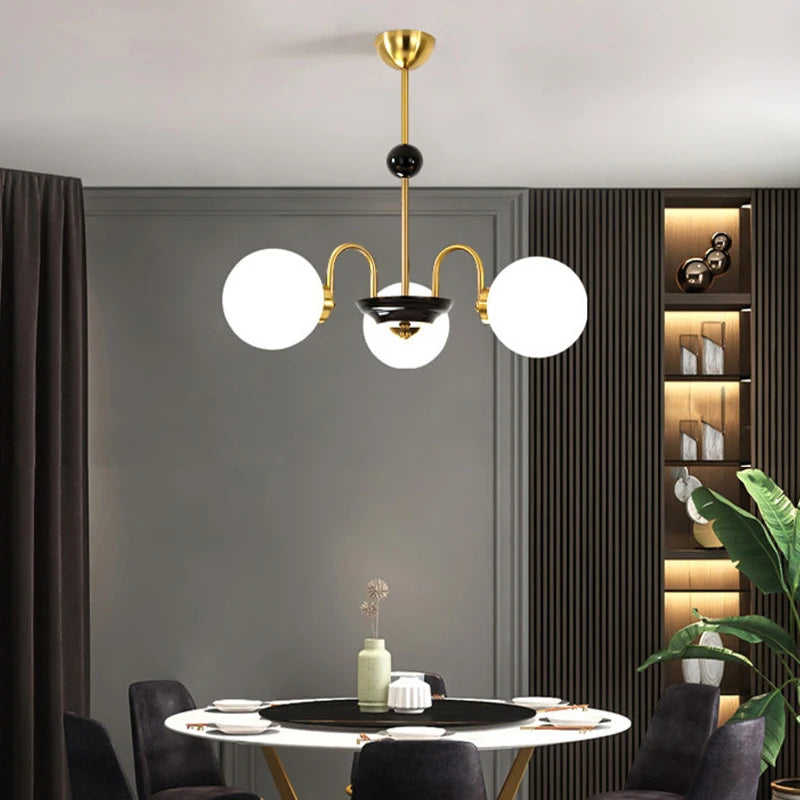 lustre nordique moderne en chrome avec éclairage led - vue 6 sur 18