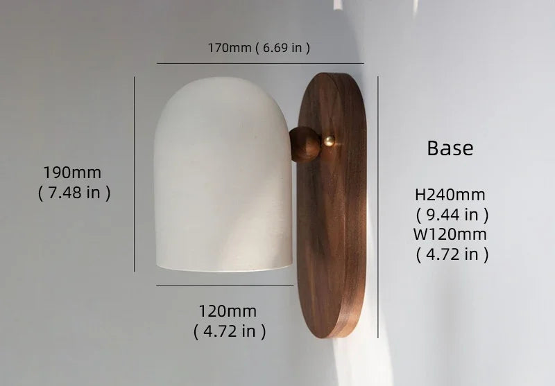2024 Walnut Wood Iron, Simple Modern Wabi-sabi style, Wall Sconce for Bedroom, Bedside, Living, Dining Room, Corridor Aisle - vue 10 sur 10