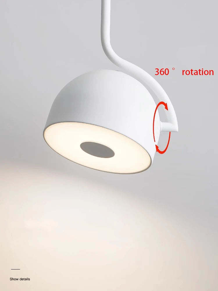 lustre minimaliste moderne à tête unique lampe led rotative - vue 5 sur 6
