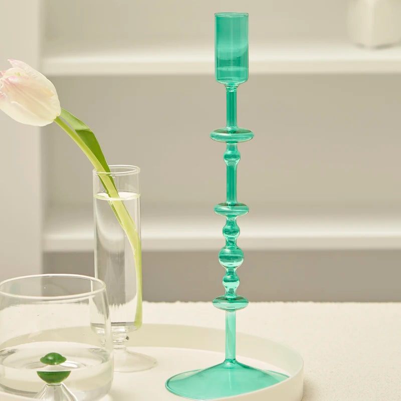 bougeoir en verre pour décoration intérieure créative et élégante - vue 3 sur 18