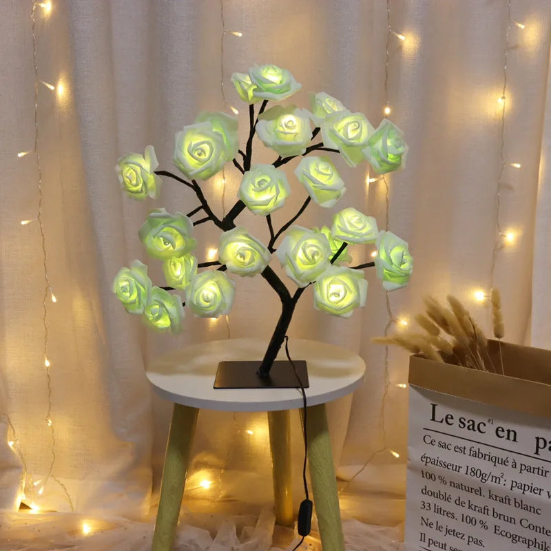 lampe de table led arbre cerisier cristal veilleuse nordique - vue 7 sur 19