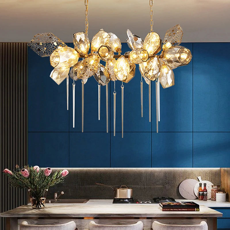 Lustre en verre post-modernes led de luxe - vue 5 sur 14