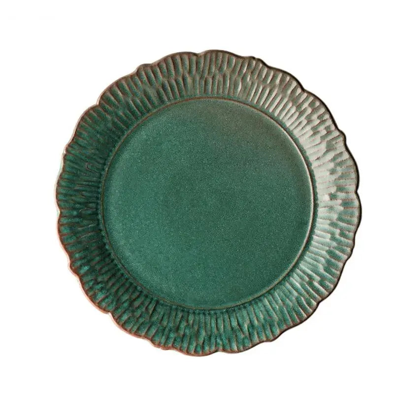 Assiettes plates ceramique relief retro style gastronomique - vue 7 sur 7
