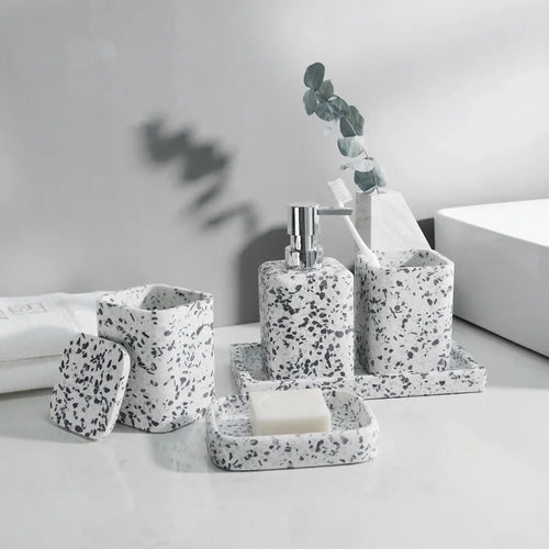 distributeur de savon en pierre naturelle pour salle de bain décorative - vue 2 sur 14