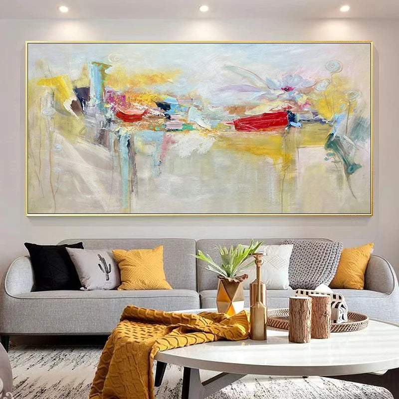 Tableau peinture abstraite personnalisée décorative peinte à la main sur toile - vue 3 sur 7