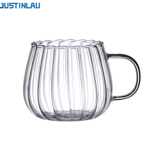 Tasses cafe verre borosilicate striees 400 ml petitjeuner