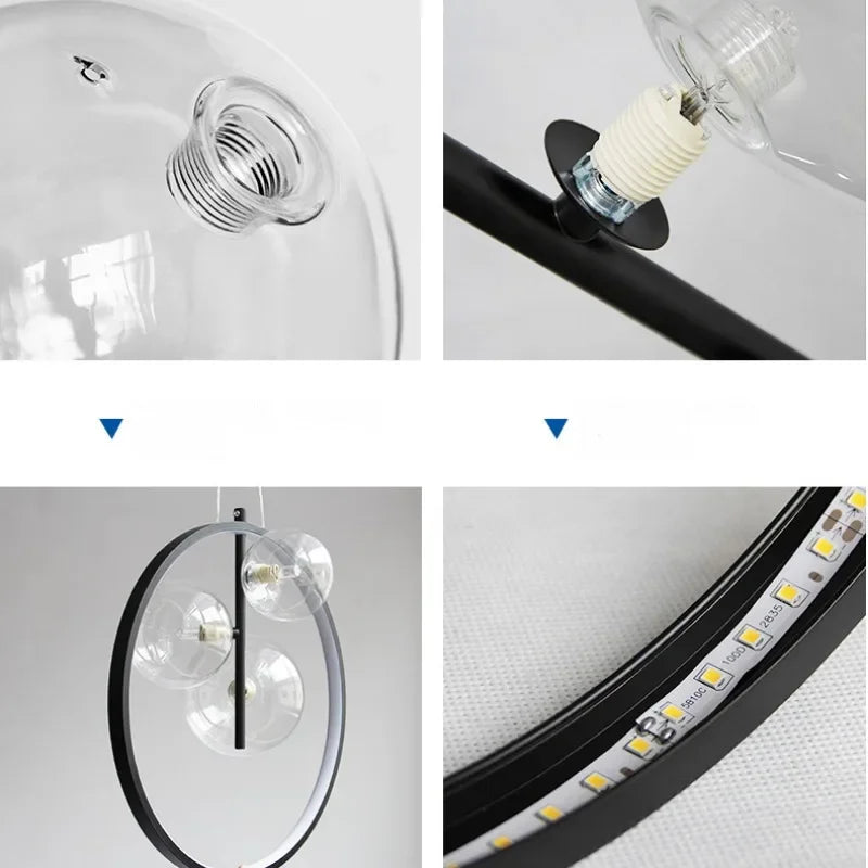 suspension en verre à bulles design moderne pour restaurant - vue 5 sur 9
