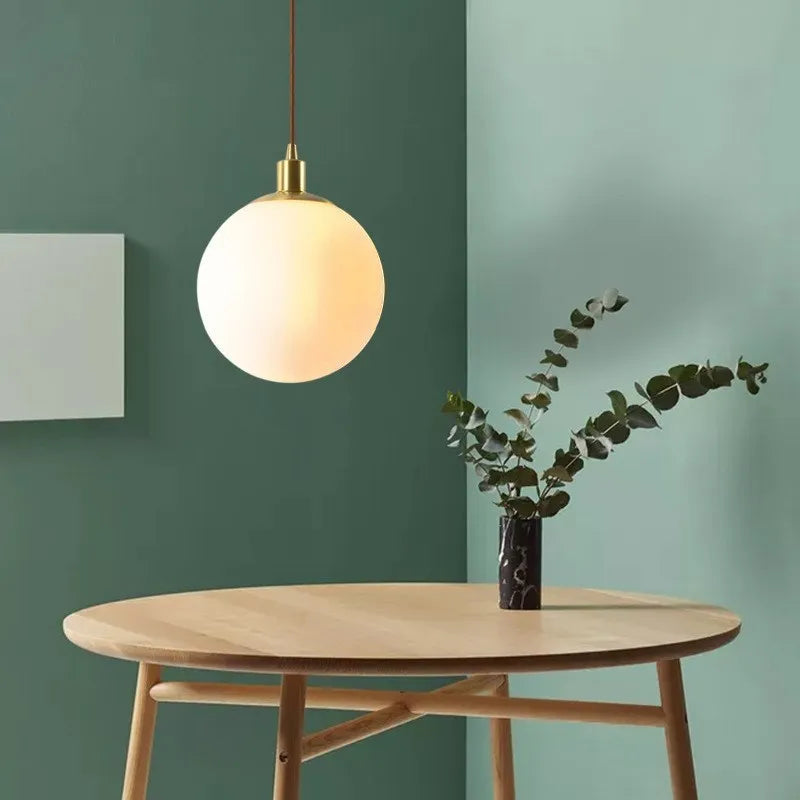 Suspension en verre nordique 8-50 cm boule ronde lampes suspendues pour la maison pour Bar chambre salon café décoration Luminaires Lustre - vue 3 sur 15