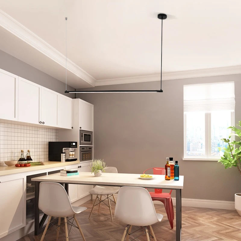 Nordic minimalist LED pendant light aluminium design - vue 5 sur 11