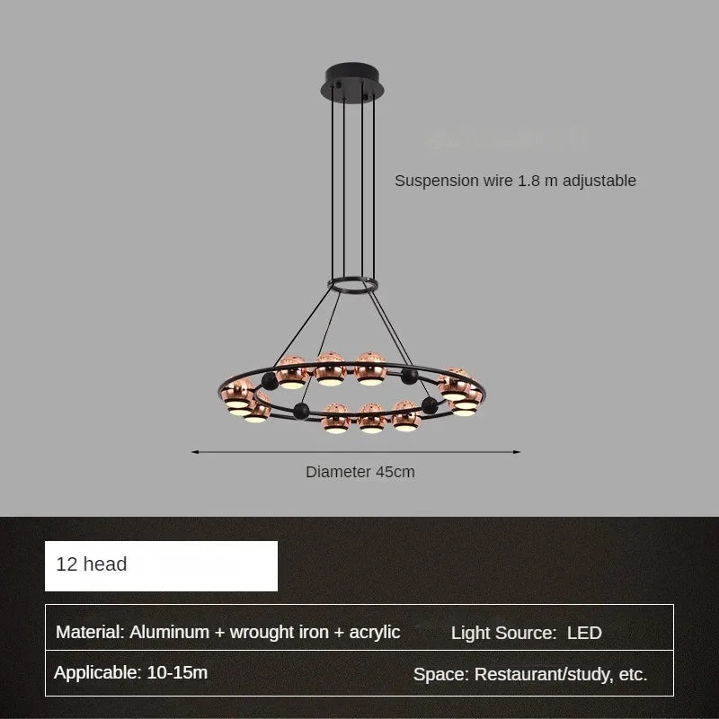 Minimalist modern ball chandelier for interior decoration - vue 11 sur 12