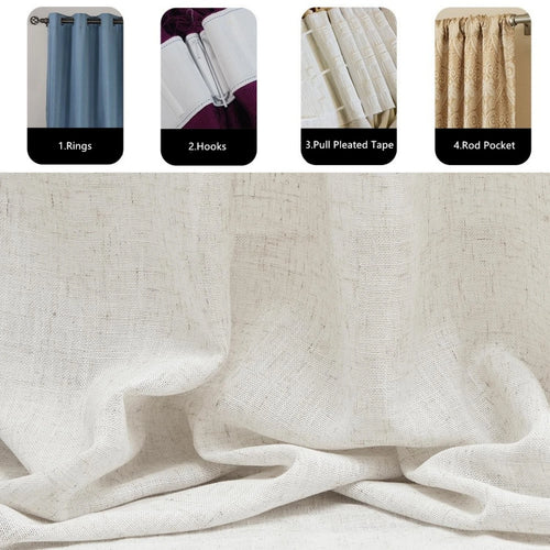 Voilage sur mesure style lin moderne grande hauteur