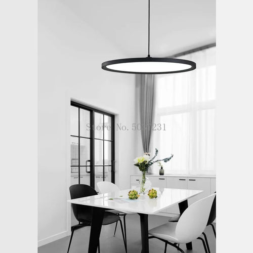 Modern circular nordic minimalist LED chandelier - vue 4 sur 12