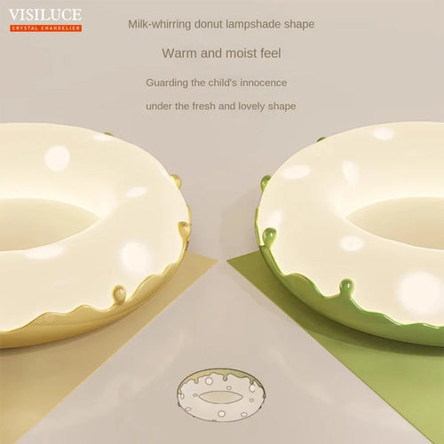 Minimalist LED ceiling light with decorative donut design - vue 6 sur 14