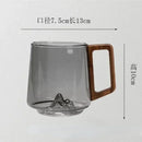 tasse a the verre borosilicate anse bois resistant
