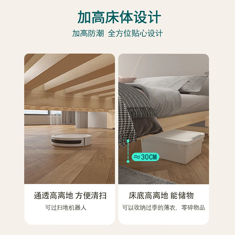 Customized: Fold-out sofa bed, dual-purpose all-solid wood, small apartment, telescopic bed, pull-out bed, push-pull bed, foldab - vue 3 sur 24